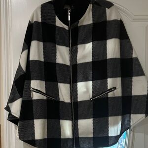 Chic Black and White Checkered Cape